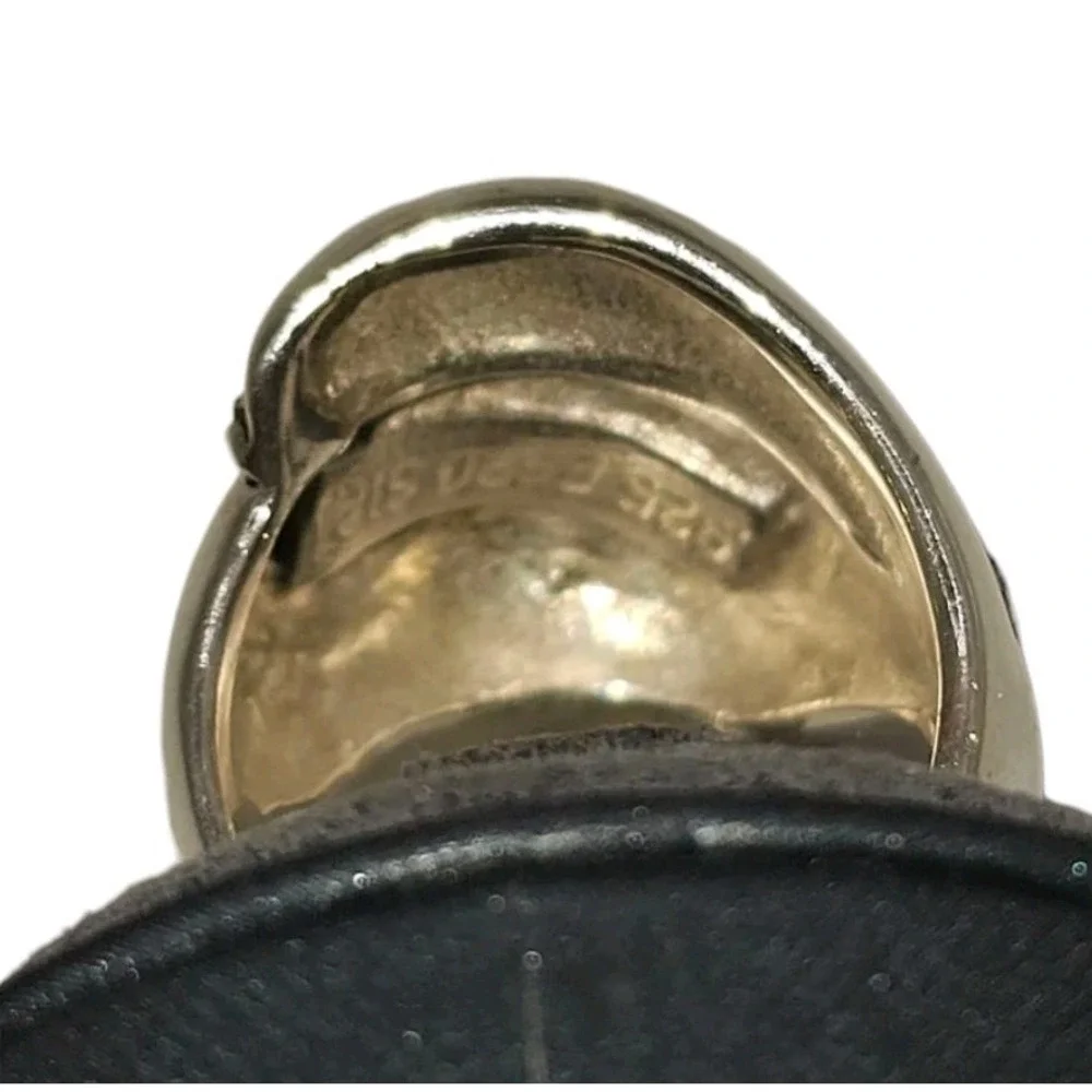 ESPO‎ SIG 925 Silver Vintage Scalloped Rope Twist Dome Ring Size 7